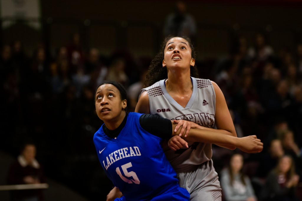 during their semi-final playoff game vs. Lakehead at uOttawa,Ottawa,ON, on Feb. 27, 2019. Photo: Greg Mason