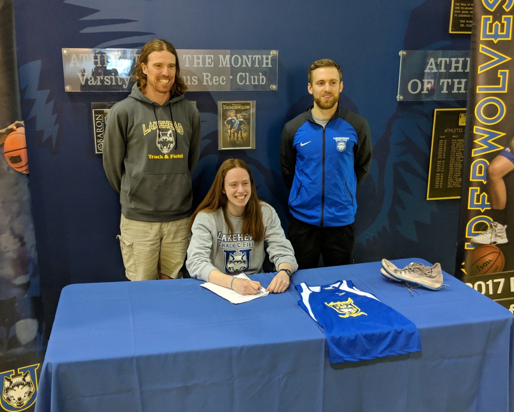 Thunderwolves track & field signs decorated Amy Stieh of Thunder Bay ...